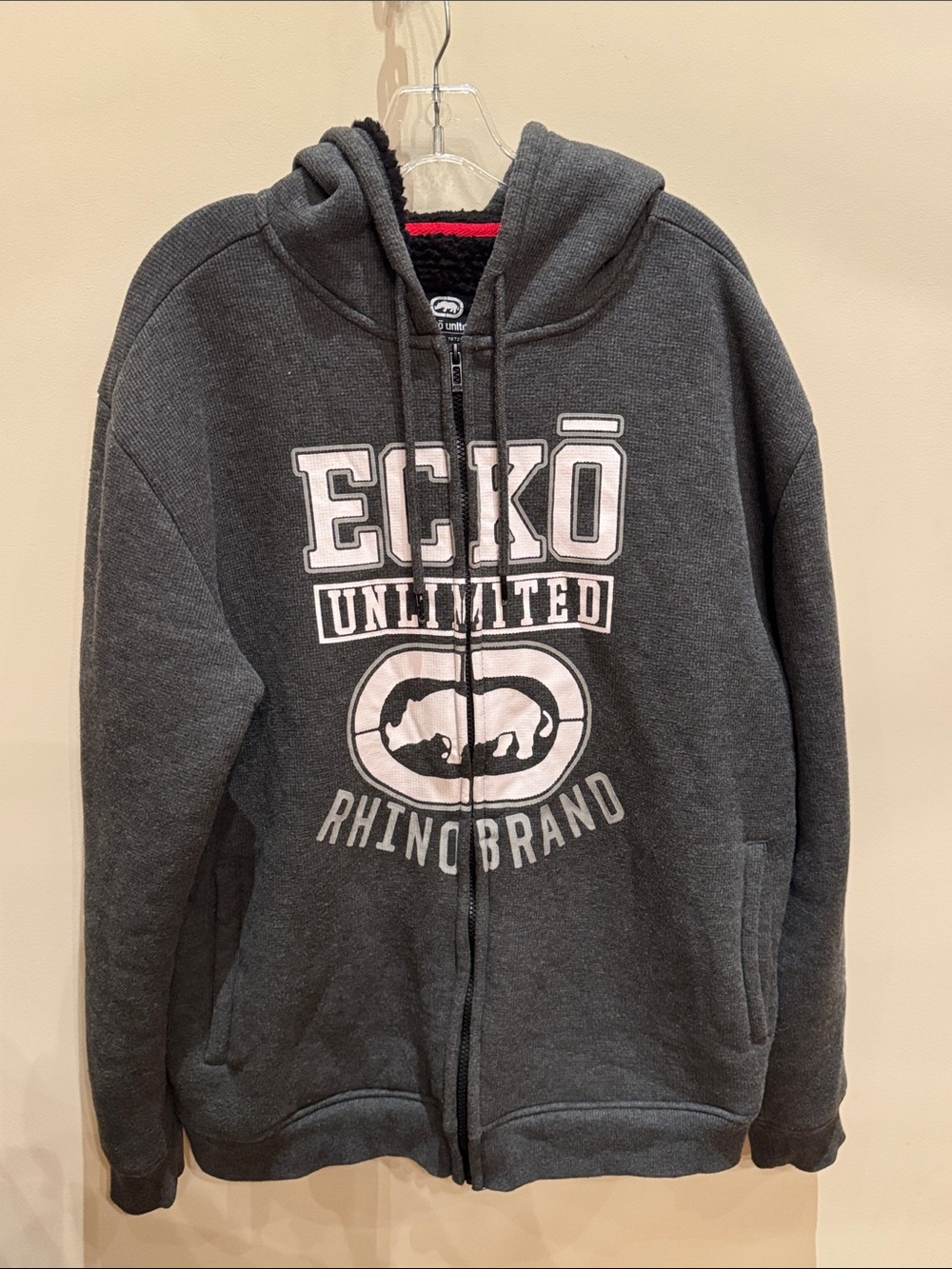 ECKŌ UNLTD Kids Charcoal Zip-Up Hoodie
